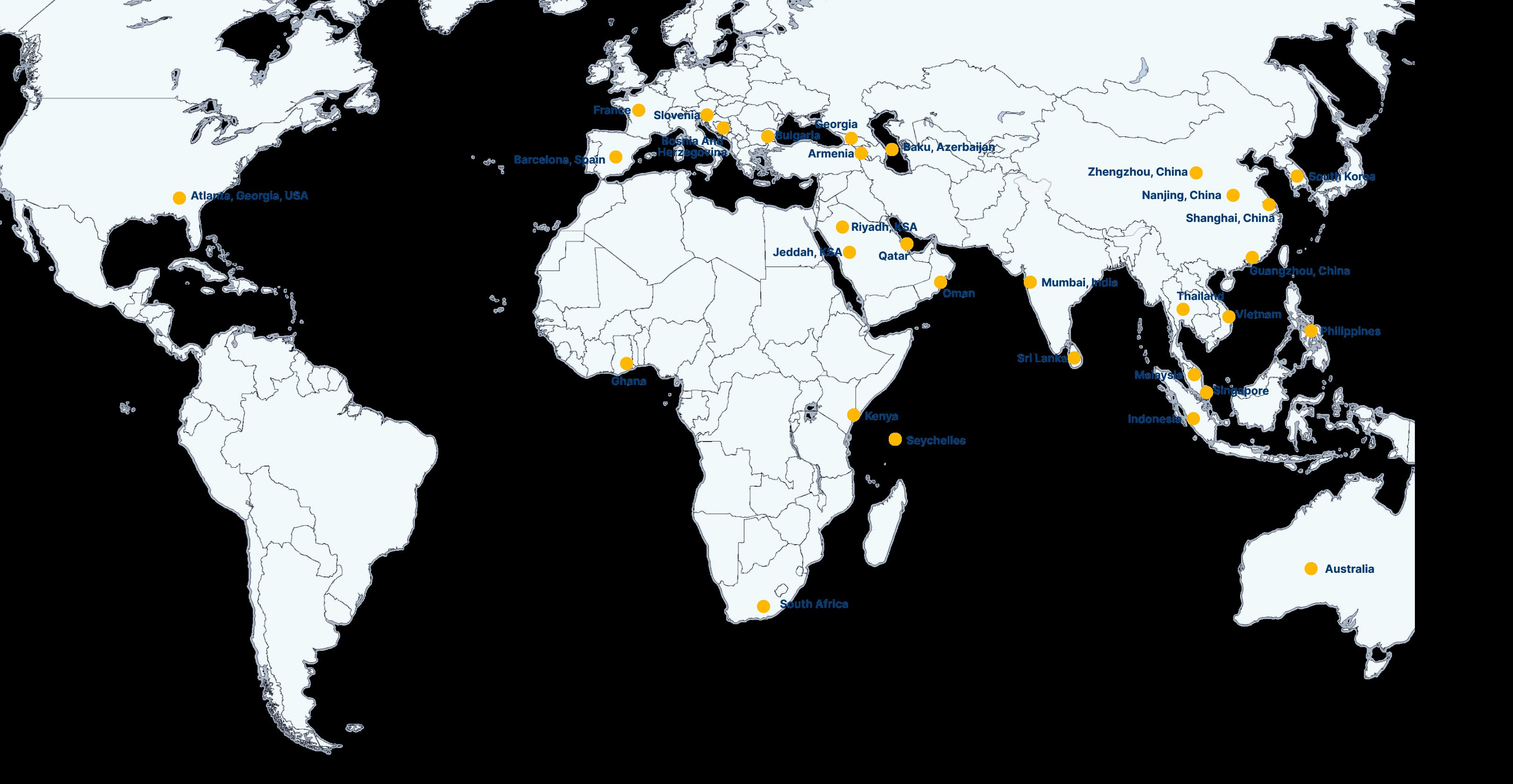 DARLSCO global presence map outline